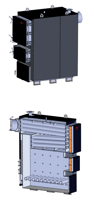 Розріз промислового котла Paskal GEO PELLET(ПАСКАЛЬ ГЕО ПЕЛЕТ) Industrial Будова промислового твердопаливного котла Paskal GEO PELLET(ПАСКАЛЬ ГЕО ПЕЛЕТ) у розрізі